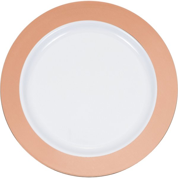 Sensations Rose Gold Rim Plastic Dessert Plates, 7", 120PK 347878